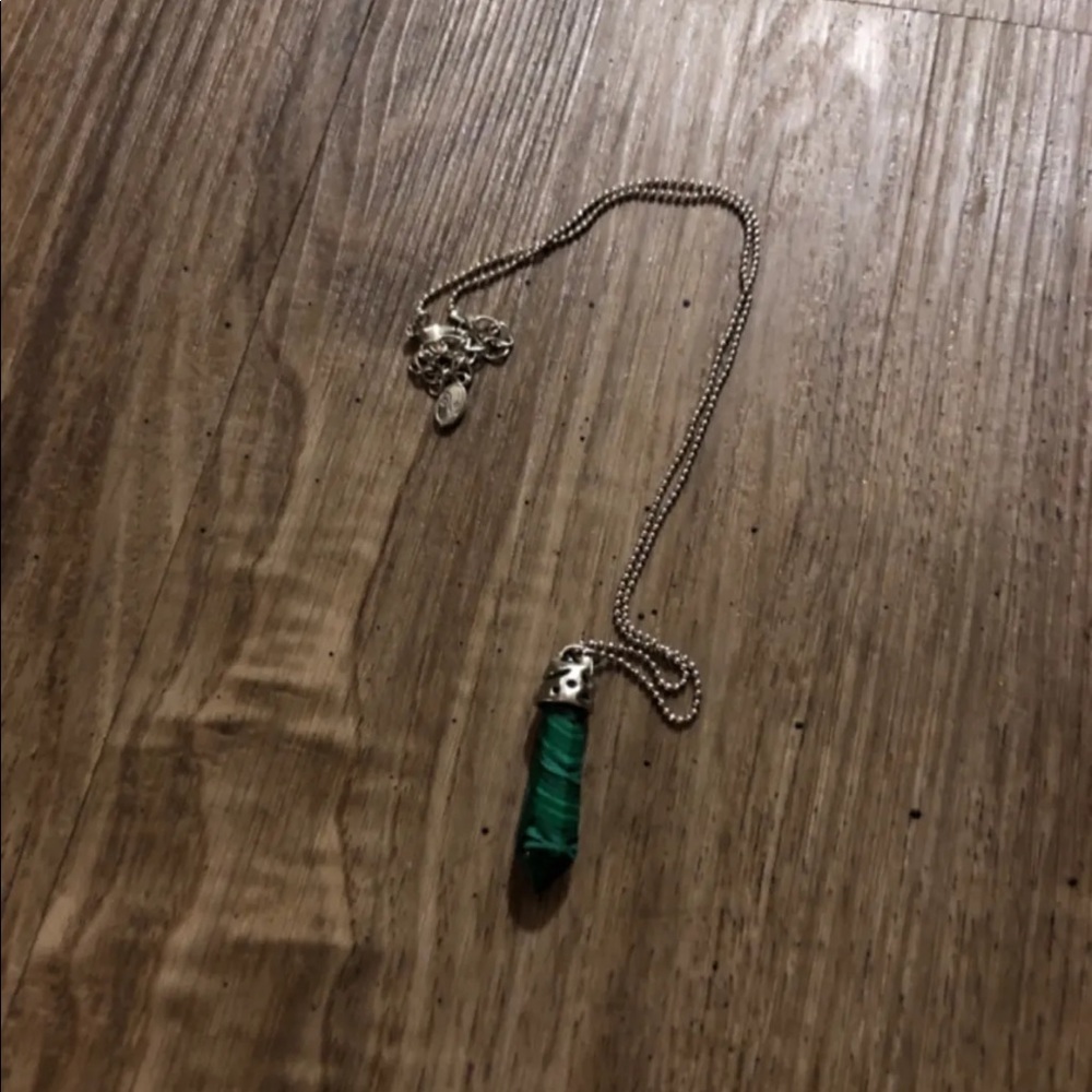 Green crystal necklace.